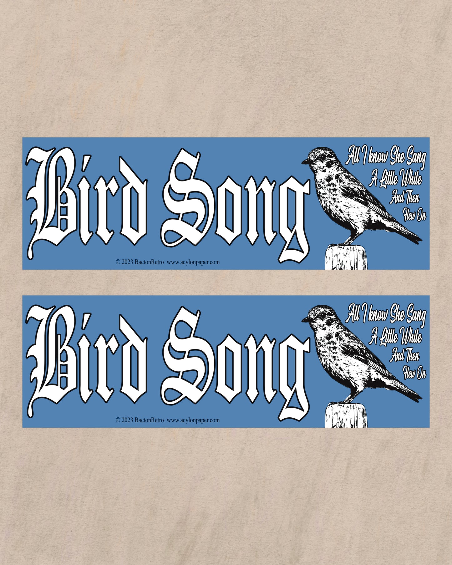 Bird Song - Bumper Sticker (1)