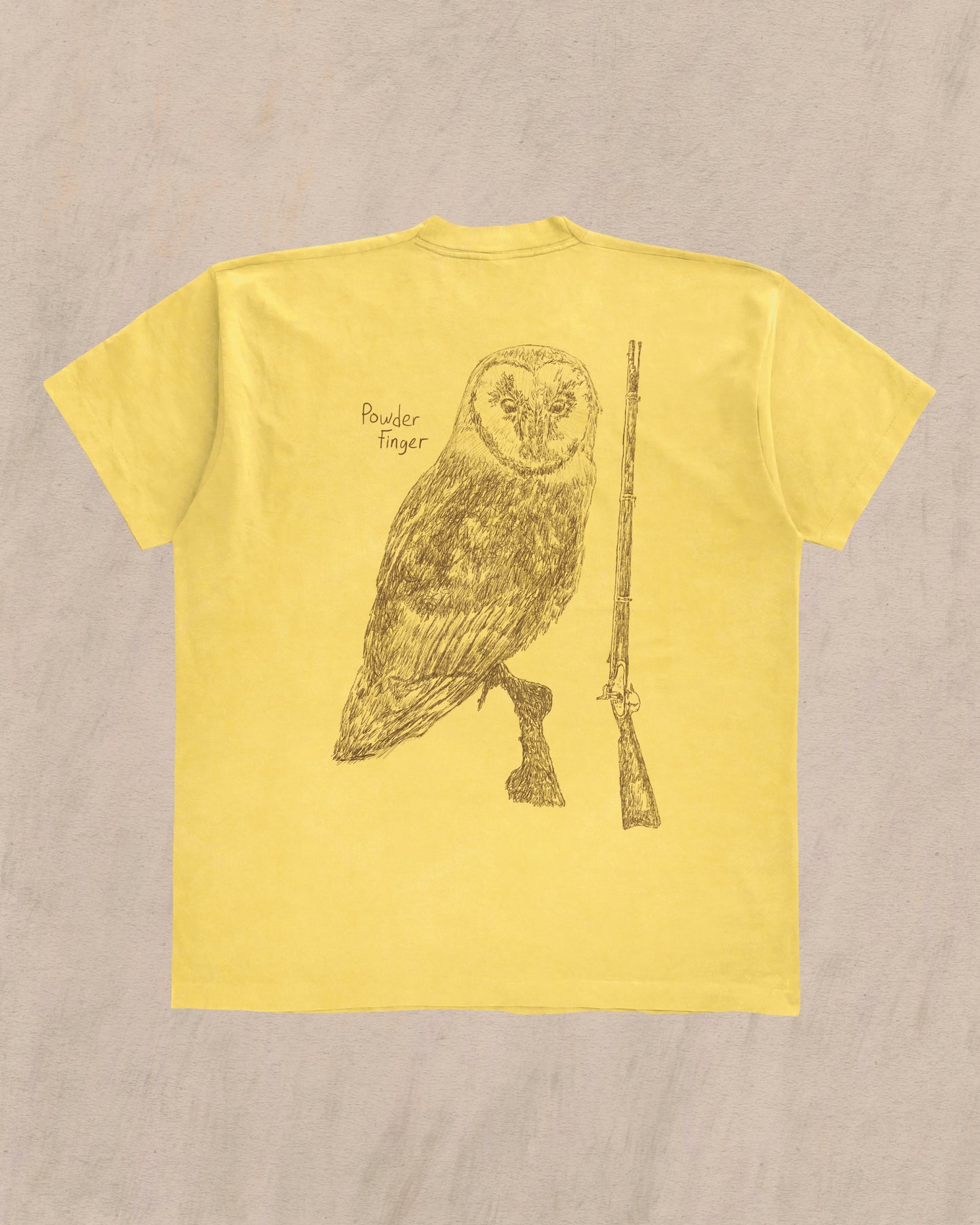POWDERFINGER (Mustard with Brown Ink) - T-Shirts