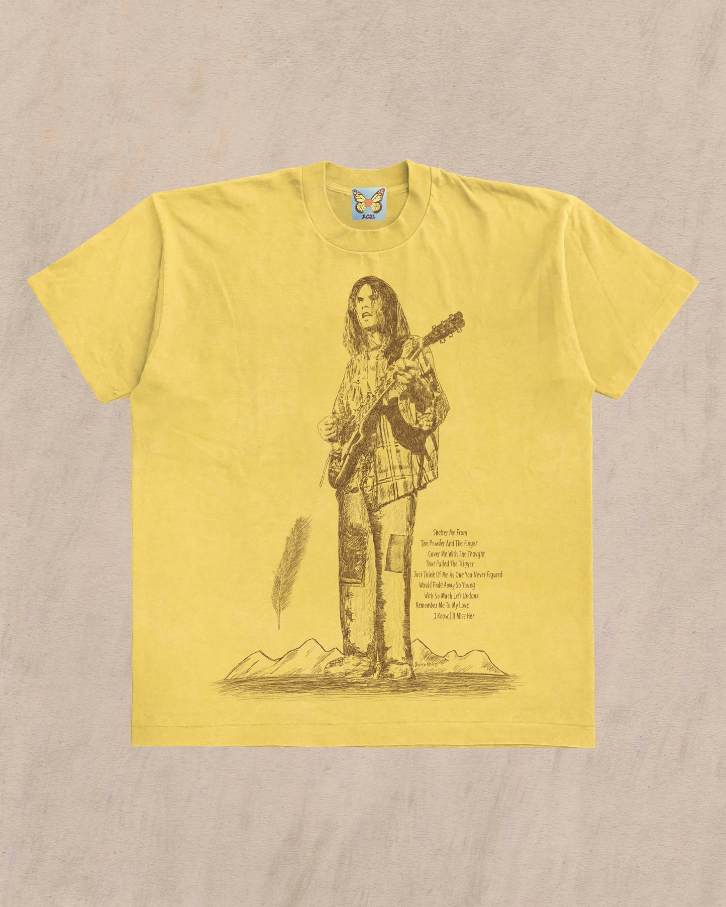POWDERFINGER (Mustard with Brown Ink) - T-Shirts