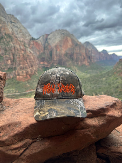 New Vegas Metal Logo (Orange) - Camo Hat (PREORDER)