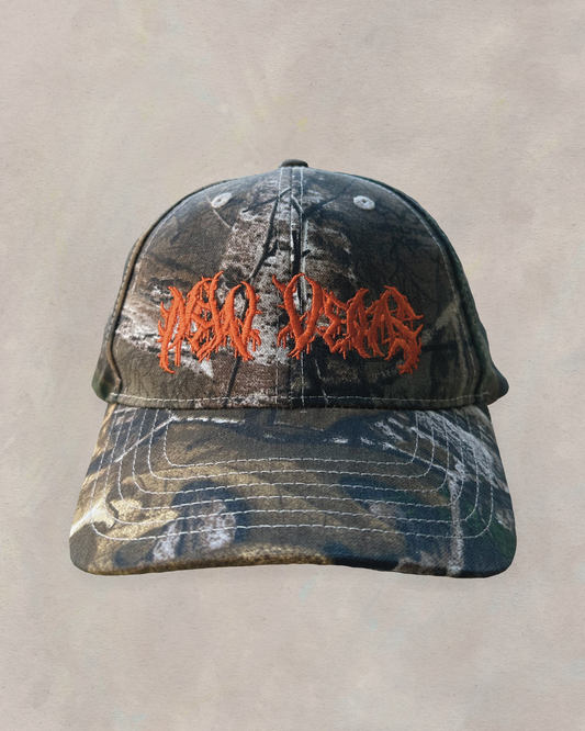 New Vegas Metal Logo (Orange) - Camo Hat (PREORDER)