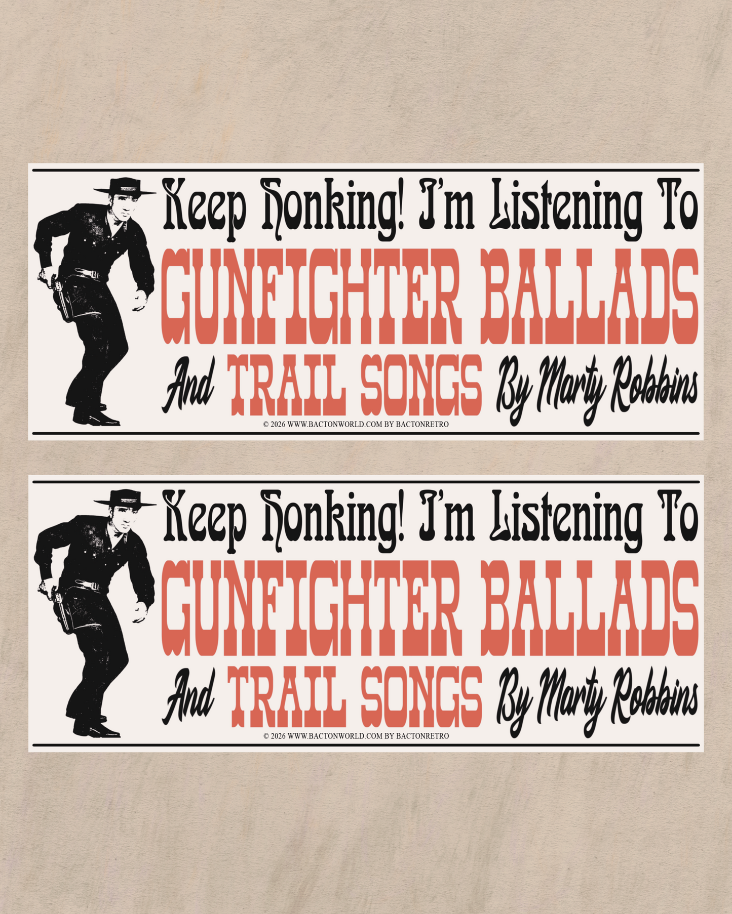 Gunfighter Ballads and Trail Songs - Bumper Sticker (1) (PREORDER)